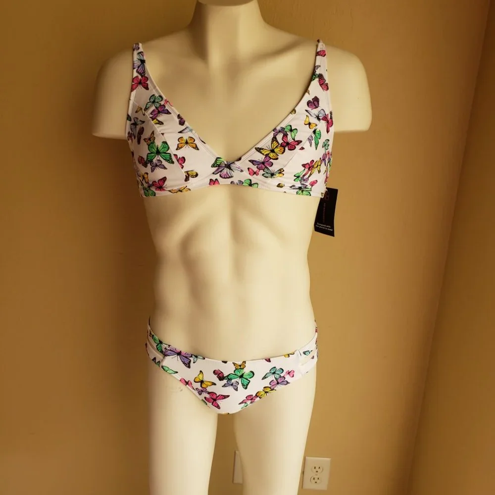 NWT No Boundaries Butterfly Print Bikini Set • Juniors • 2‑Piece Swim - Picture 4 of 5